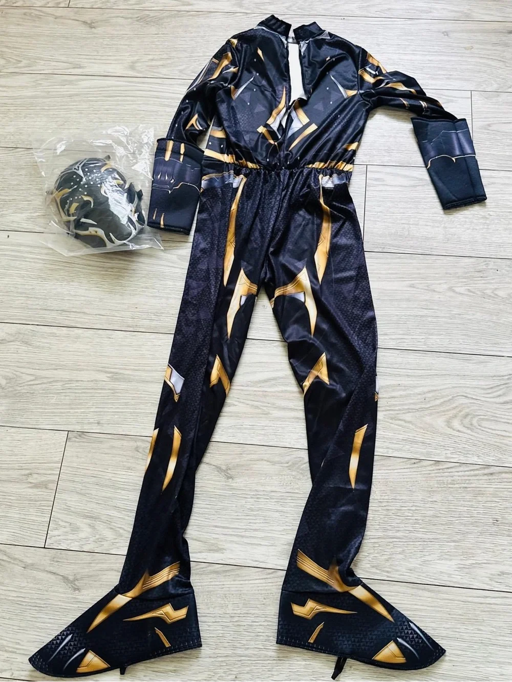 Marvel Black and Gold Kids Superhero Costume with Mask
